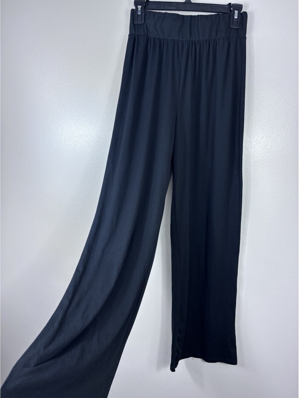 Soft Stretch Black Palazzo Wide Leg Flowy Yoga Lounge Pants Sz M